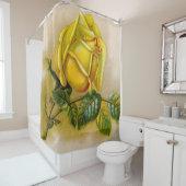 Yellow Rose Antiek Print Fine Art Douchegordijn (In situ)