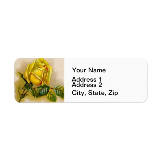 Yellow Rose Antiek  Print Fine Art Etiket (Voorkant)