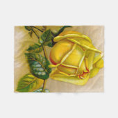Yellow Rose Antiek Print Fine Art Fleece Deken (Voorkant (Horizontaal))