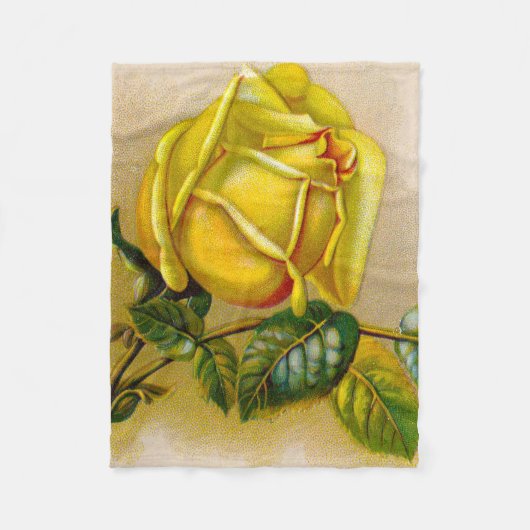 Yellow Rose Antiek Print Fine Art Fleece Deken (Voorkant)