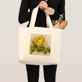 Yellow Rose Antiek  Print Fine Art Grote Tote Bag (Voorkant (product))