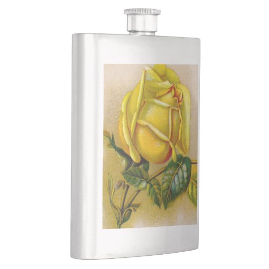 Yellow Rose Antiek  Print Fine Art Heupfles (Rechts)