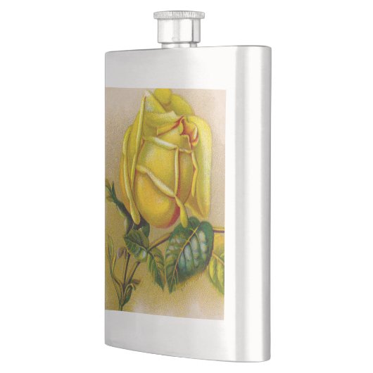 Yellow Rose Antiek  Print Fine Art Heupfles (Links)