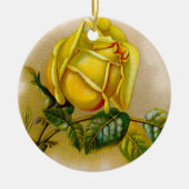 Yellow Rose Antiek Print Fine Art Keramisch Ornament (Voorkant)