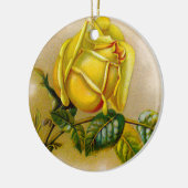 Yellow Rose Antiek Print Fine Art Keramisch Ornament (Links)