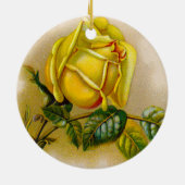 Yellow Rose Antiek Print Fine Art Keramisch Ornament (Achterkant)