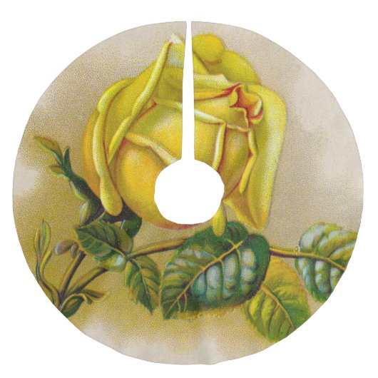 Yellow Rose Antiek  Print Fine Art Kerstboom Rok (Voorkant)