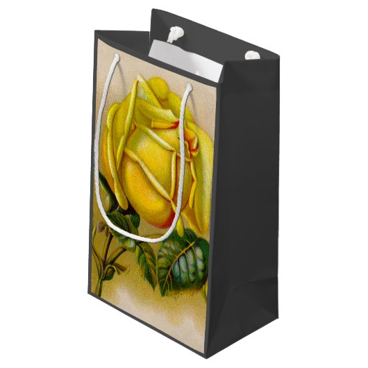 Yellow Rose Antiek Print Fine Art Klein Cadeauzakje (Achterkant Gekanteld)