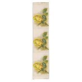 Yellow Rose Antiek Print Fine Art Korte Tafelloper (Voorkant)