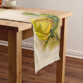 Yellow Rose Antiek Print Fine Art Korte Tafelloper (Voorbeeld)