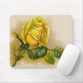 Yellow Rose Antiek  Print Fine Art Muismat (Met muis)