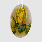 Yellow Rose Antiek  Print Fine Art Ornament (voorkant)