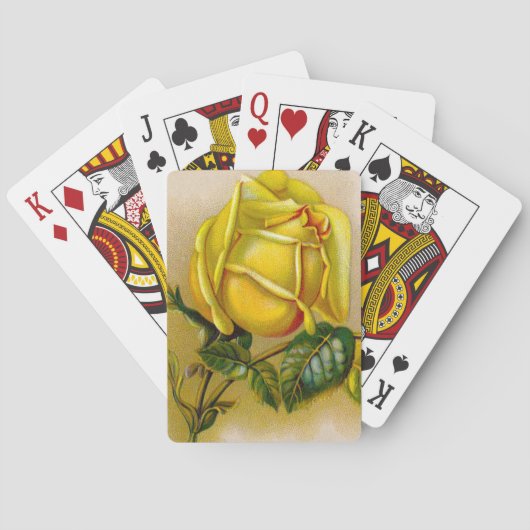 Yellow Rose Antiek  Print Fine Art Pokerkaarten (Achterkant)