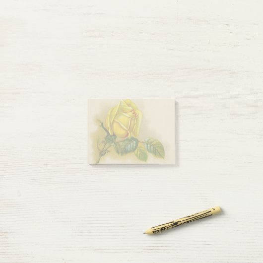 Yellow Rose Antiek Print Fine Art Post-it® Notes (Op bureau)