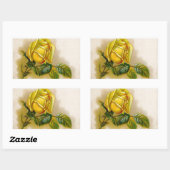 Yellow Rose Antiek  Print Fine Art Rechthoekige Sticker (Vel)