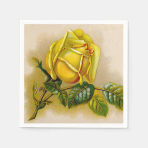 Yellow Rose Antiek  Print Fine Art Servetten