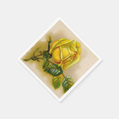 Yellow Rose Antiek  Print Fine Art Servetten (Hoek)