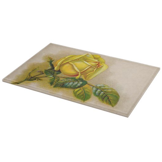Yellow Rose Antiek  Print Fine Art Snijplank (Hoek)