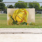 Yellow Rose Antiek  Print Fine Art Spandoek (Insitu)