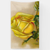Yellow Rose Antiek  Print Fine Art Spandoek (Verticaal)