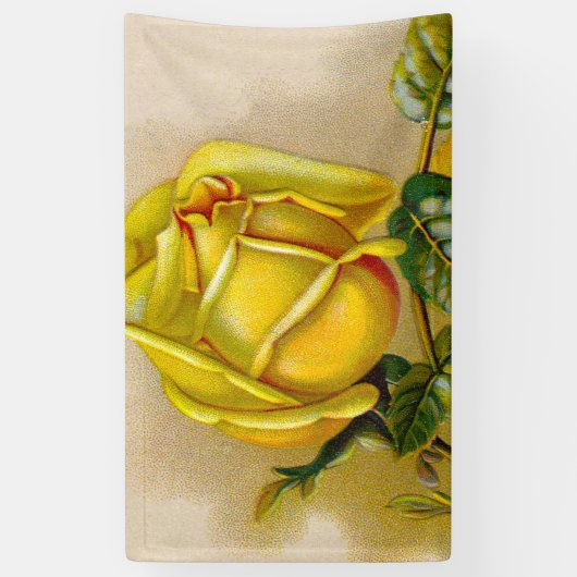 Yellow Rose Antiek  Print Fine Art Spandoek (Verticaal)