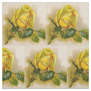 Yellow Rose Antiek  Print Fine Art Stof