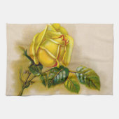 Yellow Rose Antiek Print Fine Art Theedoek (Horizontaal)