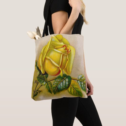 Yellow Rose Antiek  Print Fine Art Tote Bag (Dichtbij)