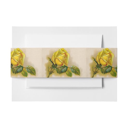 Yellow Rose Antiek  Print Fine Art Uitnodigingen Wikkel (Voorkant Voorbeeld)