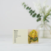 Yellow Rose Antiek Print Fine Art Visitekaartje (Staand voorkant)