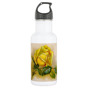 Yellow Rose Antiek Print Fine Art Waterfles