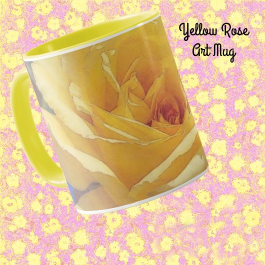 Yellow Rose Art Garden Mok Cup