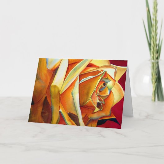 Yellow Rose Art Moederdag kaart met gedicht (Voorkant)