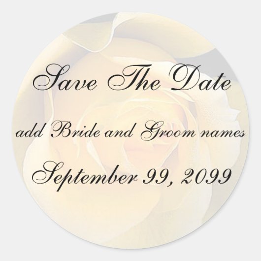 Yellow Rose Bewaar de datum Herinnering Stickers (Voorkant)