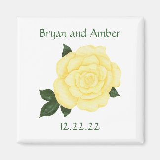Yellow Rose Bewaar de datum Trouwmagneten Magneet