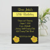 Yellow Rose Birthday Uitnodiging (Staand voorkant)