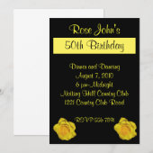 Yellow Rose Birthday Uitnodiging (Voorkant / Achterkant)