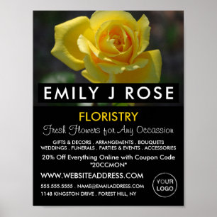 Yellow Rose, bloementeelt Adverteren Poster