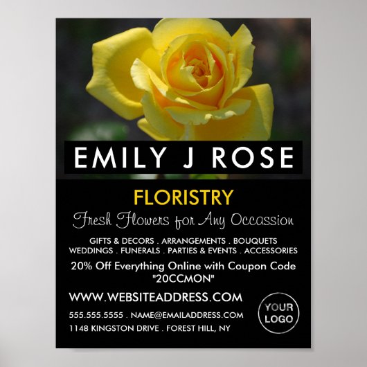 Yellow Rose, bloementeelt Adverteren Poster (Voorkant)