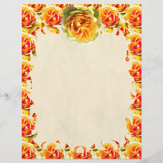 Yellow Rose Bloom Flame Letterhead (Voorkant)