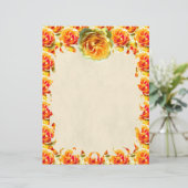 Yellow Rose Bloom Flame Letterhead (Staand voorkant)