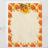 Yellow Rose Bloom Flame Letterhead (Voorkant / Achterkant)
