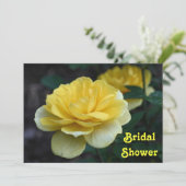 Yellow Rose Bridal Wedding Shower Uitnodiging (Staand voorkant)