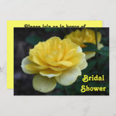 Yellow Rose Bridal Wedding Shower Uitnodiging (Voorkant / Achterkant)