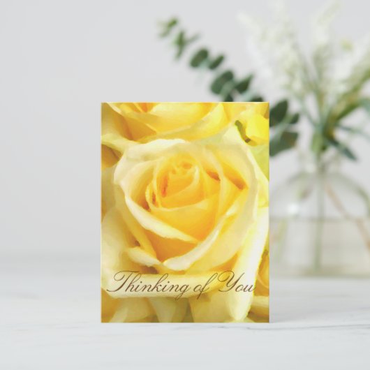 Yellow Rose_ Briefkaart (Staand voorkant)