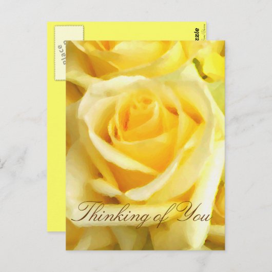 Yellow Rose_ Briefkaart (Voorkant / Achterkant)