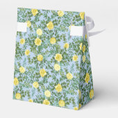 Yellow Rose Bruiloft  Bloemen Blauw Bedankdoosjes (Achterkant)