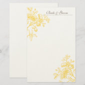 Yellow Rose bruiloft briefpapier (Voorkant / Achterkant)