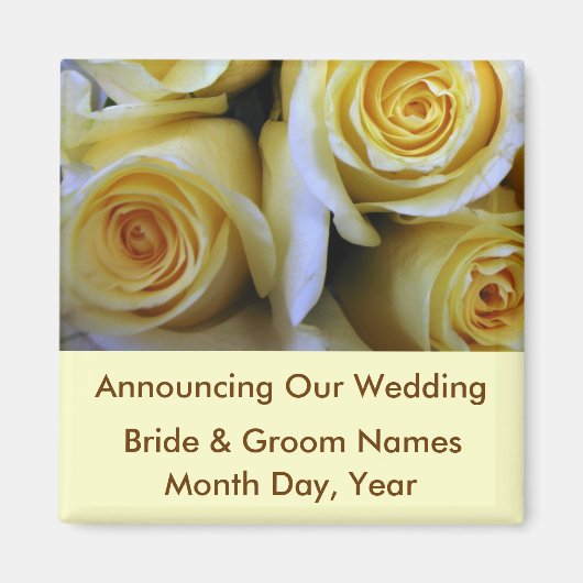 Yellow Rose Bruiloft Save the Date Magnet (Voorkant)