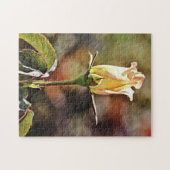 Yellow Rose Bud Flower Art Puzzle Legpuzzel (Horizontaal)